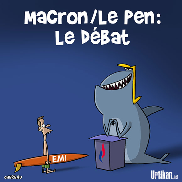 Marron - Le Pen : le débat s'envenime - Dessin de Chereau